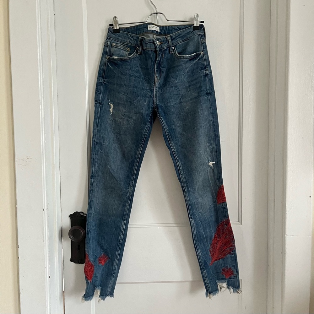 Zara Embroidered Jeans